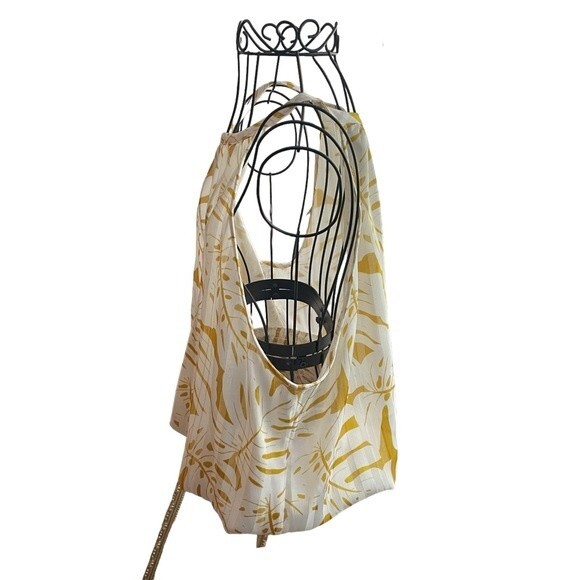 Joie Boho Palm Silky Blouse Gold Women’s Size L - Picture 3 of 10